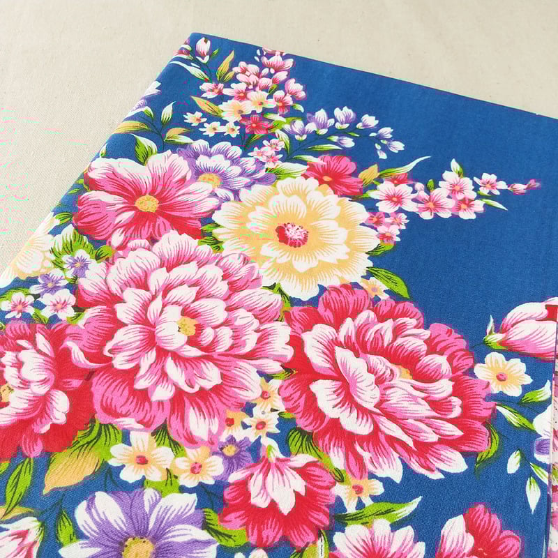 台湾花布生地（牡丹・ネイビー） | 中国・台湾・香港・アジアの