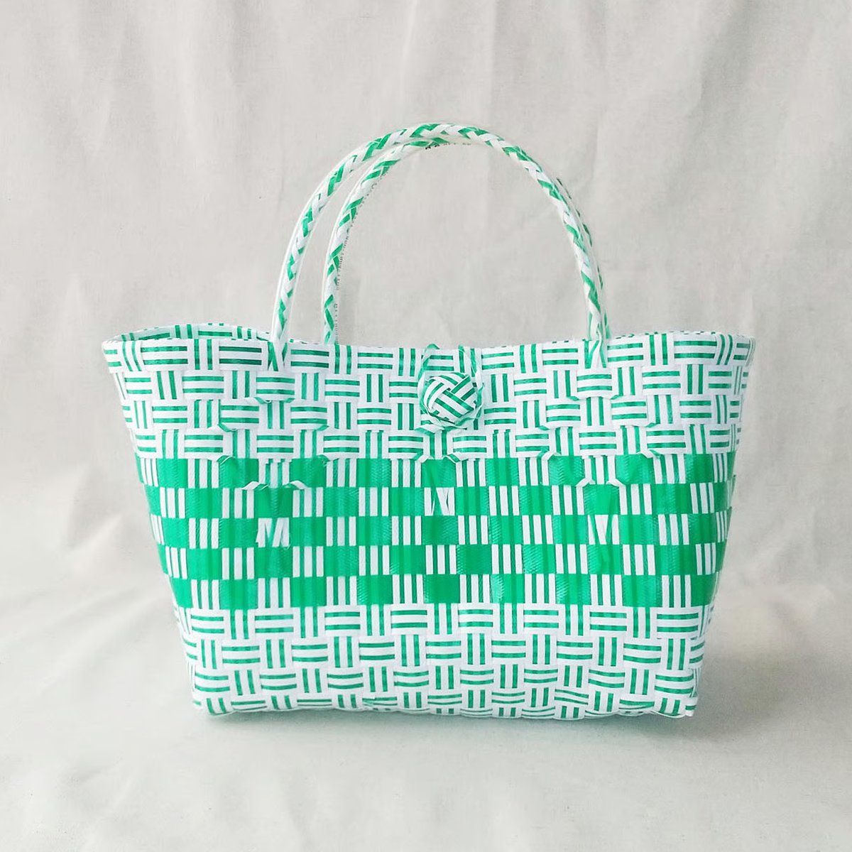 グリーン かごバッグ 台湾プラかごバッグ（S）ホワイト＆グリーン | 中国・台湾・香港