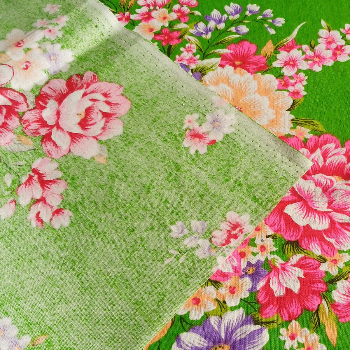 台湾花布生地（牡丹・グリーン） | 中国・台湾・香港・アジアの