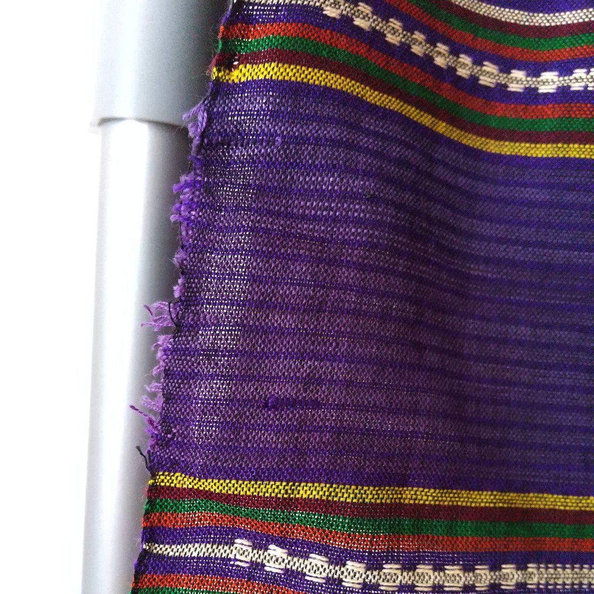 ラオス手織り布／青紫②