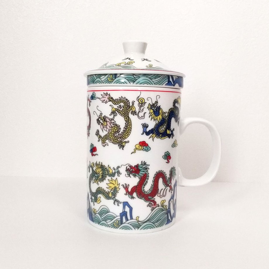 茶こし付きマグカップ「九龍図」 | 中国・台湾・香港・アジアの