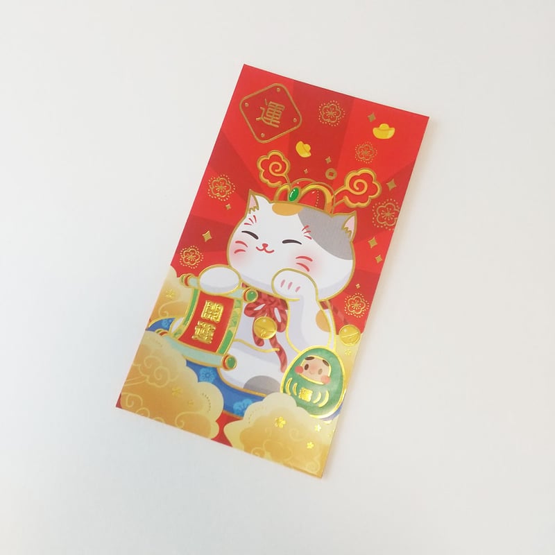 新品未開封　BEAMS 招き猫　寅さん　チェック柄　ベージュ　5号　左右セット BEAMS JAPAN（ビームス ジャパン）【別注】中外陶園 / 招き猫