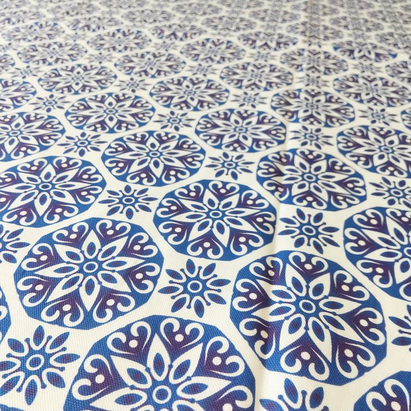 広巾・45cm単位】コットンファブリック シノワズリブルー