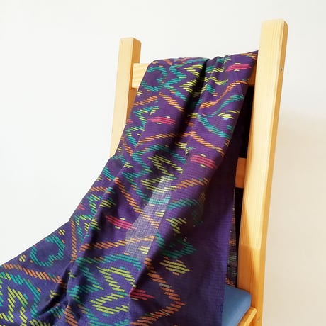ラオス手織り布／青紫①