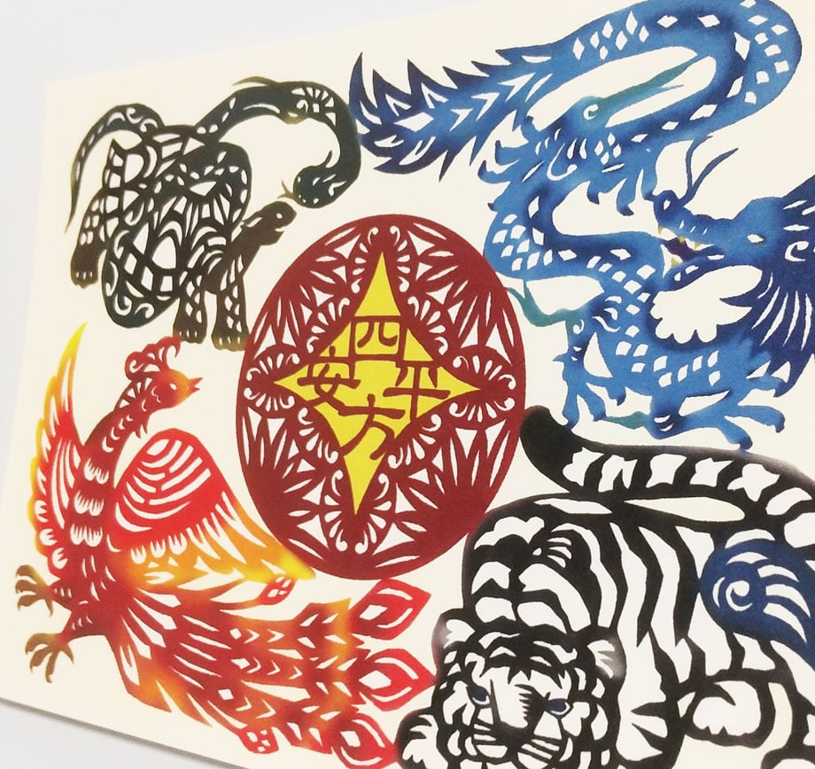 刺繍絵画 四神 刺繍絵画 四神