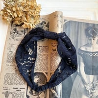 レースヘアバンド [navy × black]