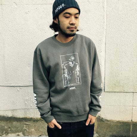 「Afilahkziw」Crew Neck Sweat (Cement gray)