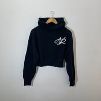 Women's Heavyweight Cropped Hoodie GARMENT DYED Black