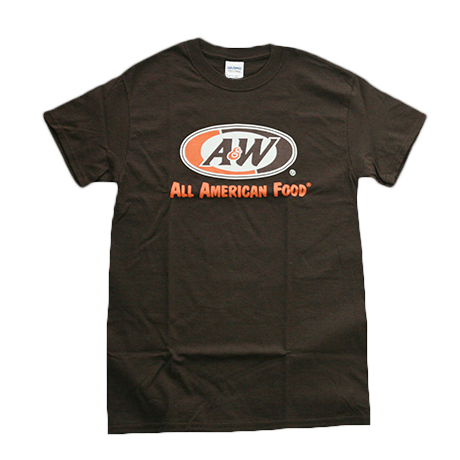 A&WロゴTシャツ：ブラウン