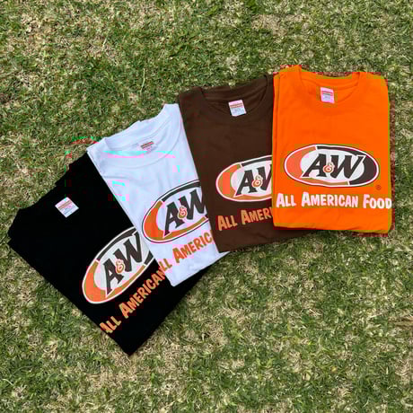 A&WロゴTシャツ：ブラウン