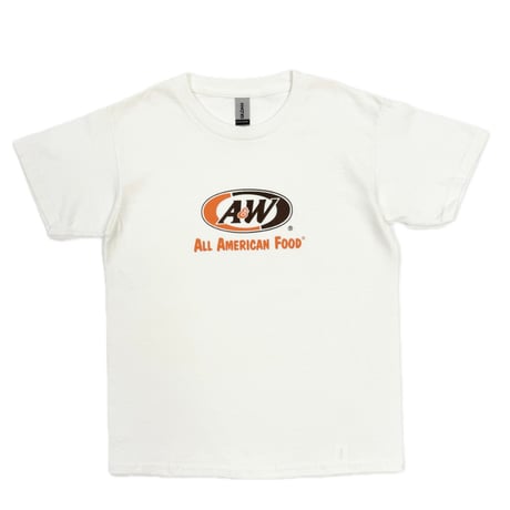 A&WロゴTシャツ：ホワイト(キッズ用)