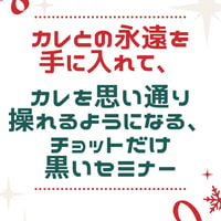 【特別リリース】カレを思い通りに操れるようになる、チョットだけ黒いセミナー