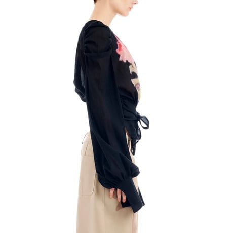 Collina Strada / Iris Top / Black Flower Drip