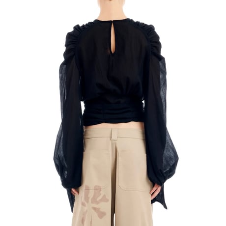 Collina Strada / Iris Top / Black Flower Drip