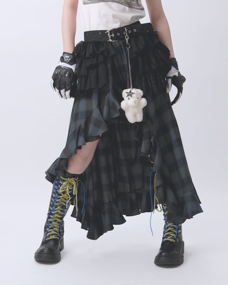 noir kei ninomiya　ギンガムチェックフリルカットソー ブラック noir kei ninomiya ギンガムチェックフリルカットソー ブラック