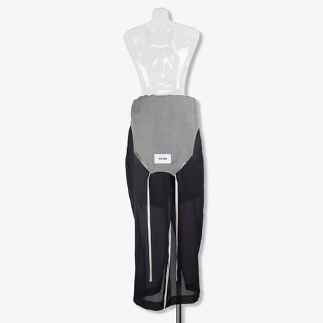 MUL PLA / Wrinkle Satin Organdy Dress / Black