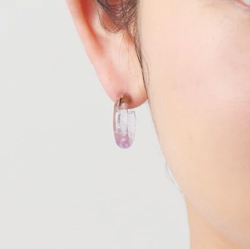 mayu / Hoop Pierced earring / Amethyst | DELTA