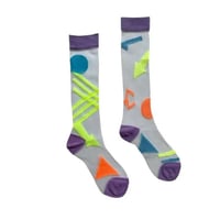 FAKUI / SEE-THROUGH PATTERNED SOCKS / WHITE×PINK×BLACK