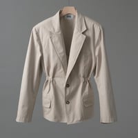 BREATH BY DELTA / Waist Gathered Cotton Jacket / Beige