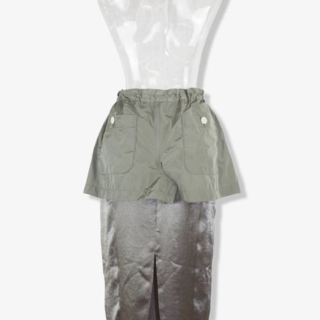 MUL PLA / satin slip dress / khaki