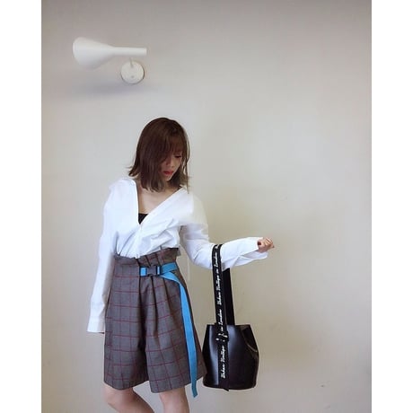 ハイウエストチェックキュロット