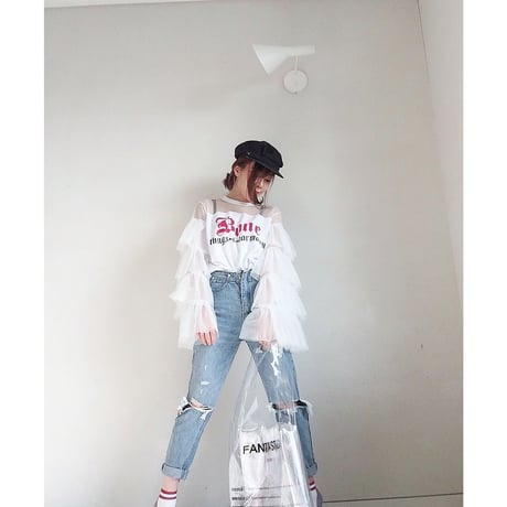 レースアームTシャツ