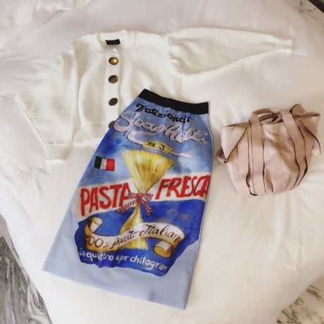 ビンテージ風イタリアプリントロングスカート