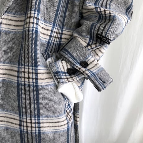 マキシ丈ウール チェックコート