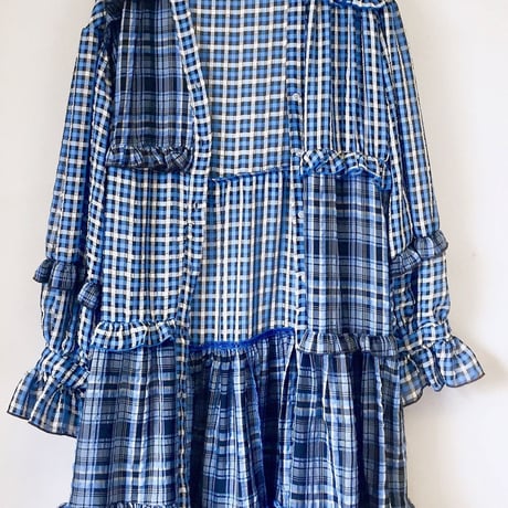マキシ丈チェックロングシャツ