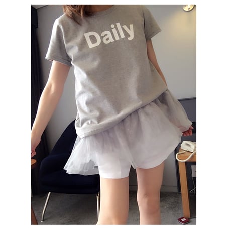 フリルチュニックTシャツ・グレー