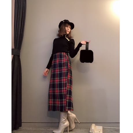 リブタートルネックニット