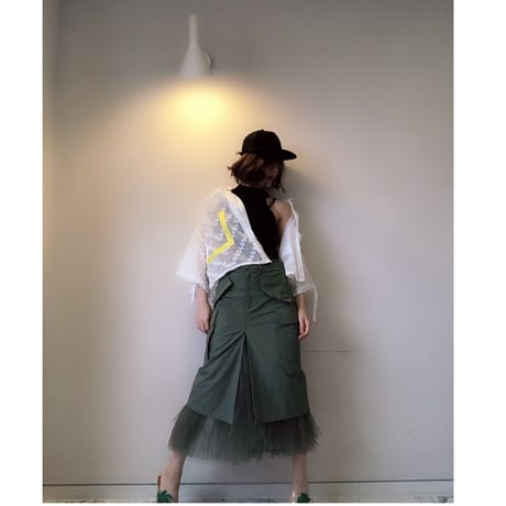 アシンメトリーシースルーブラウス