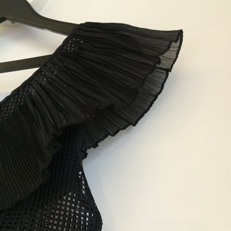メッシュノースリーブトップス