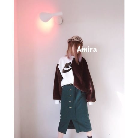 リメイク風フェイクファープルオーバー・ブラウン