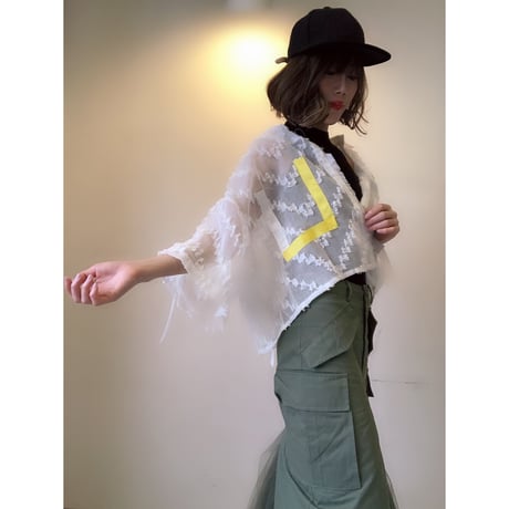 アシンメトリーシースルーブラウス