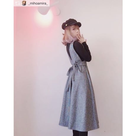 バックリボン大人ガーリーワンピース