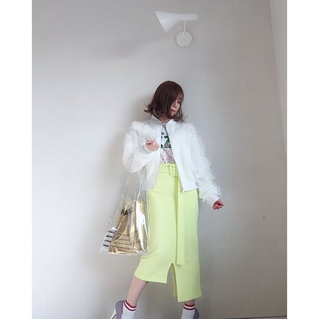 スウェット素材膝丈スカート