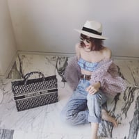 オーガンジードットフリルカーディガン