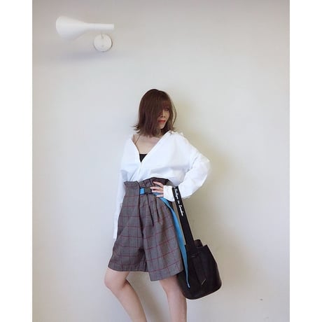 ハイウエストチェックキュロット