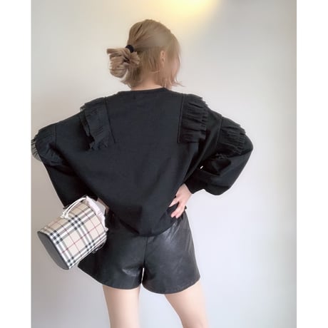 フェイクレザーショートパンツ