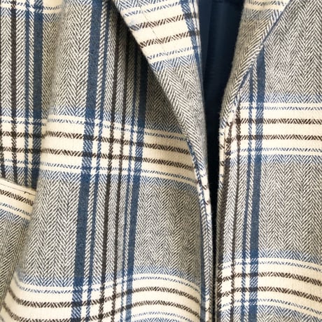 マキシ丈ウール チェックコート