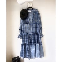 マキシ丈チェックロングシャツ