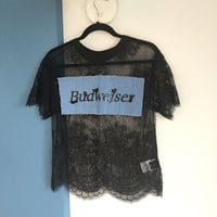 カジュアル総レースTシャツ・ブラック