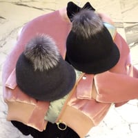 リアルファーポンポン帽子