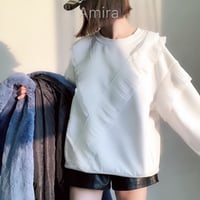 プリーツフリルプルオーバー・ホワイト
