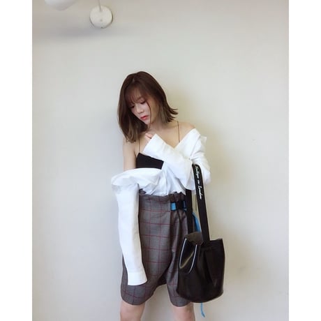 ハイウエストチェックキュロット