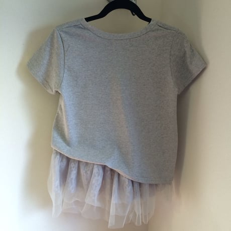 フリルチュニックTシャツ・グレー