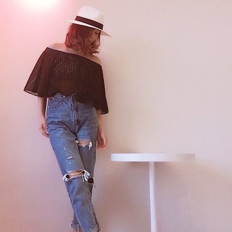 重ね着風メッシュプルオーバー