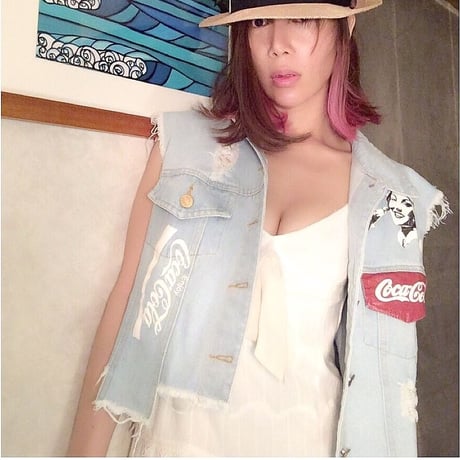 ビンテージ風cokeデニムベスト
