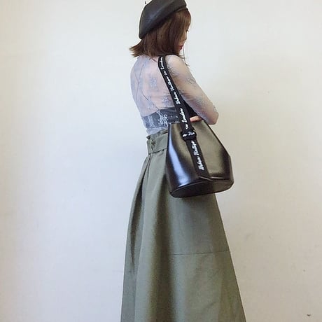 レタリングレザーバケツバッグ